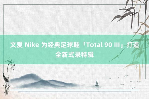 文爱 Nike 为经典足球鞋「Total 90 III」打造全新式录特辑