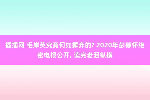 插插网 毛岸英究竟何如摒弃的? 2020年彭德怀绝密电报公开， 读完老泪纵横