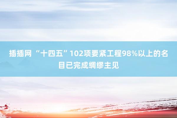 插插网 “十四五”102项要紧工程98%以上的名目已完成绸缪主见