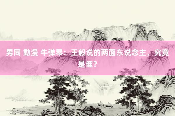 男同 動漫 牛弹琴：王毅说的两面东说念主，究竟是谁？